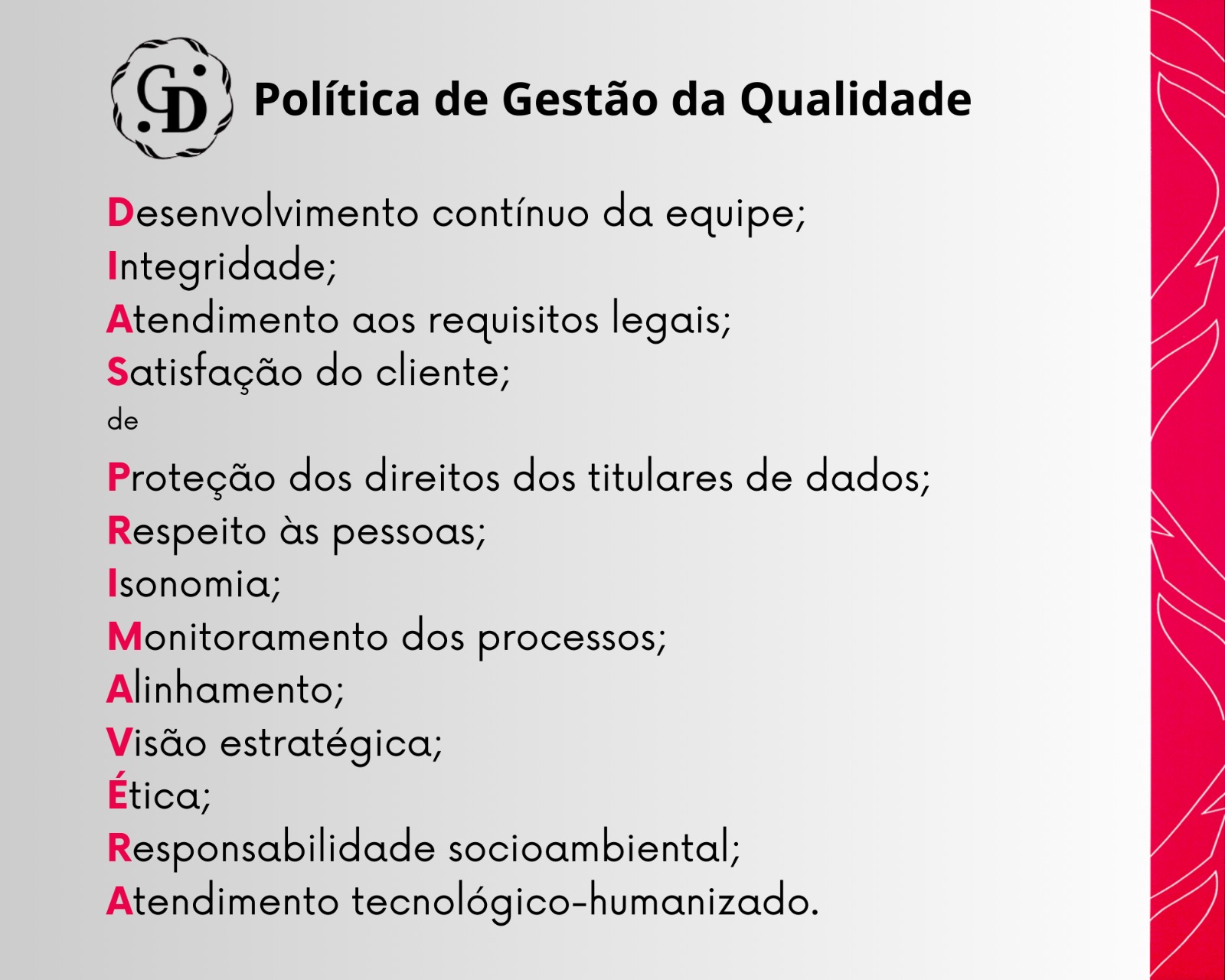 Política de gestão da qualidade